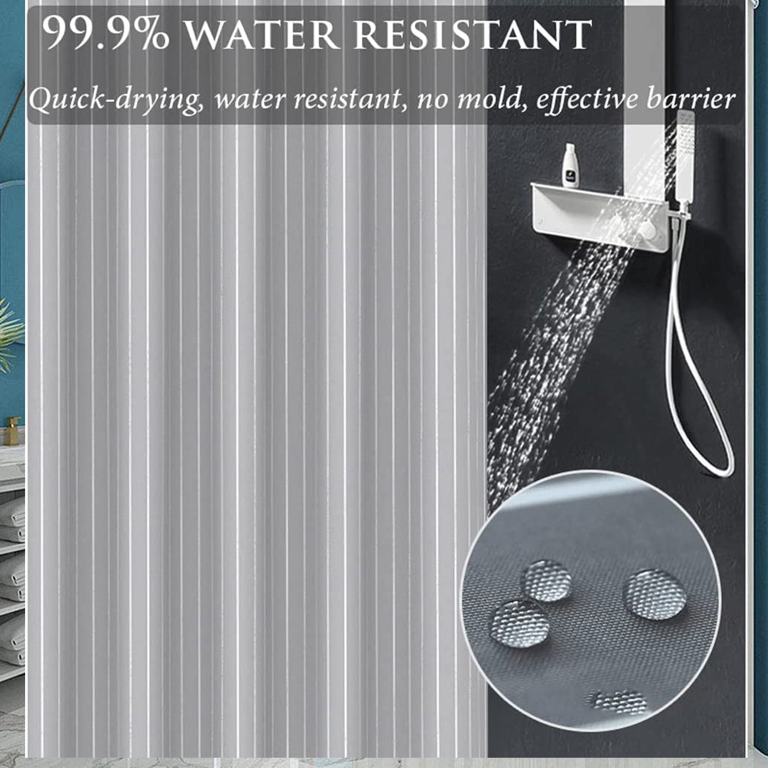 Mix size solid door curtain, full length view Mix size solid door curtain, full length view